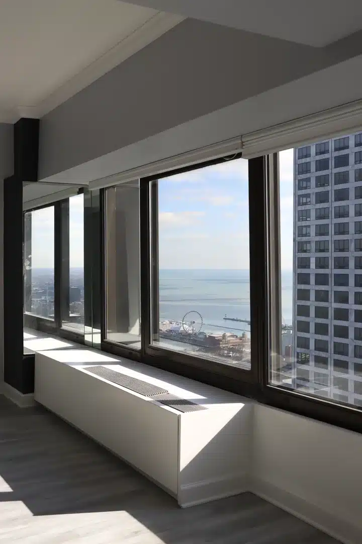 Window frame overlooking Navy Pier