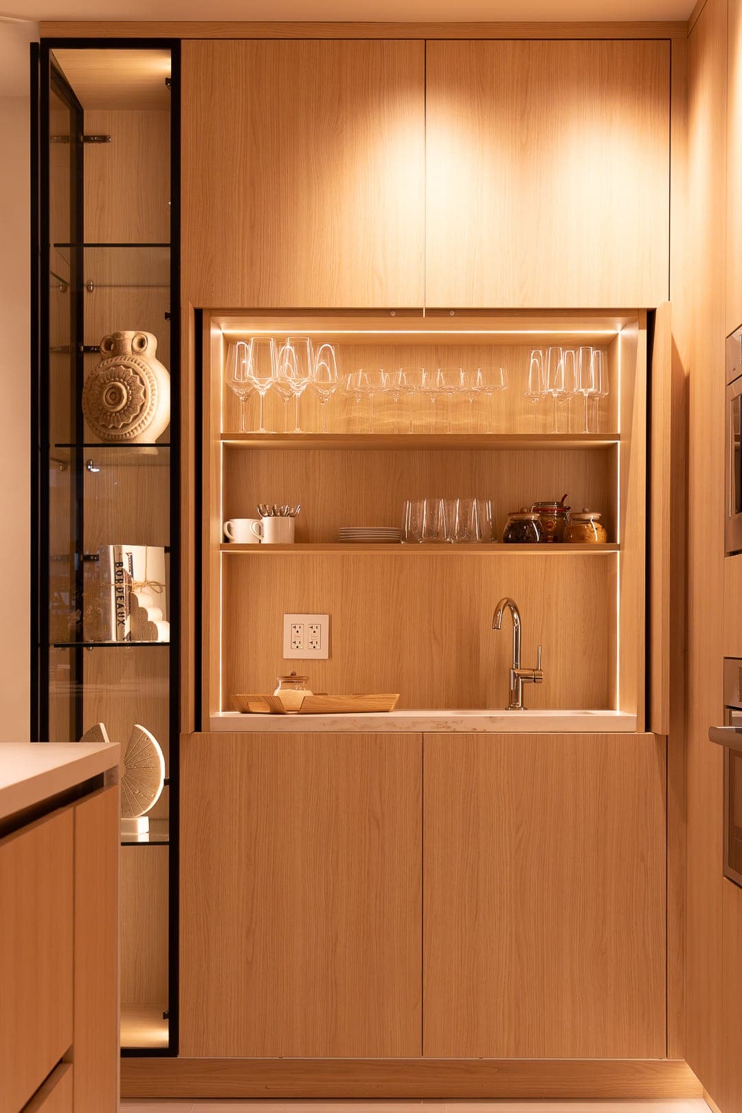 Areté Lakeshore East Design Studio bar cabinet display