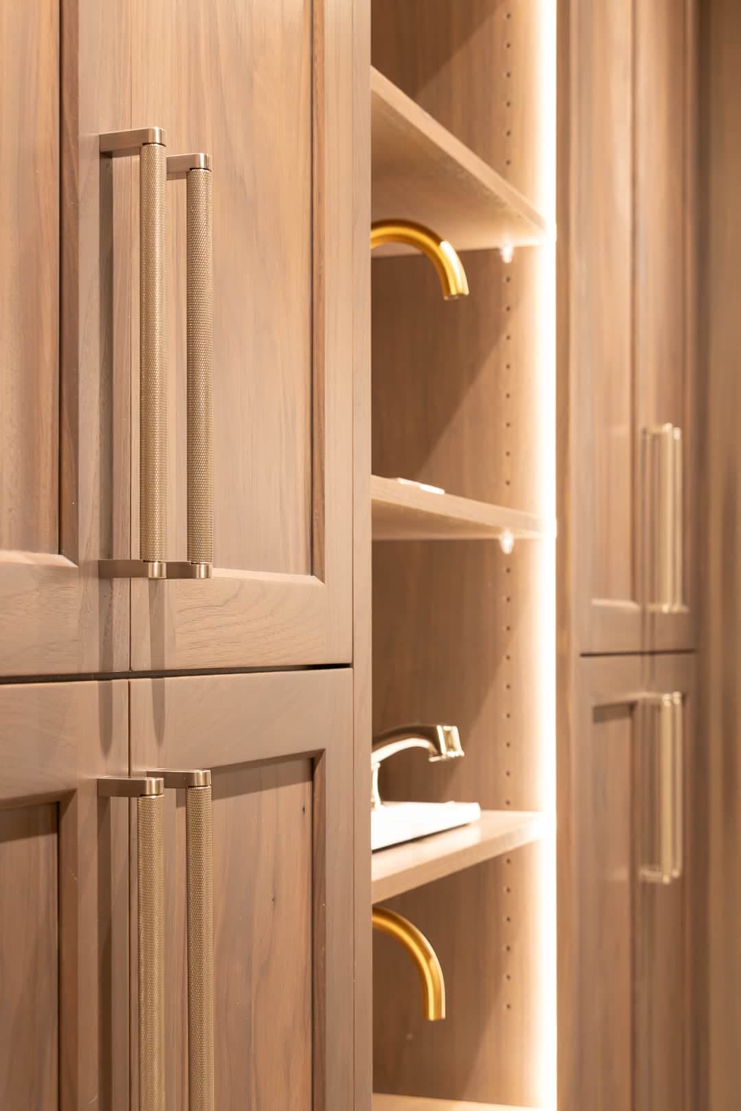 Areté Lakeshore East Design Studio cabinetry display with lit shelves